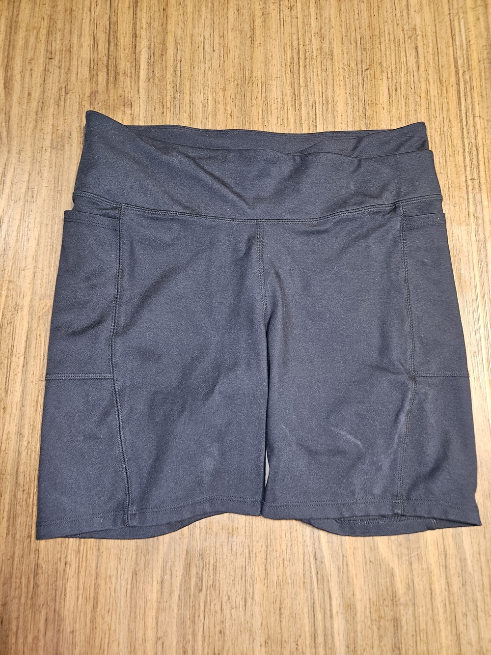 High-Waist Black Bike Shorts with Side Pockets